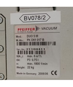 Pfeiffer Vacuum DUO 5 M
